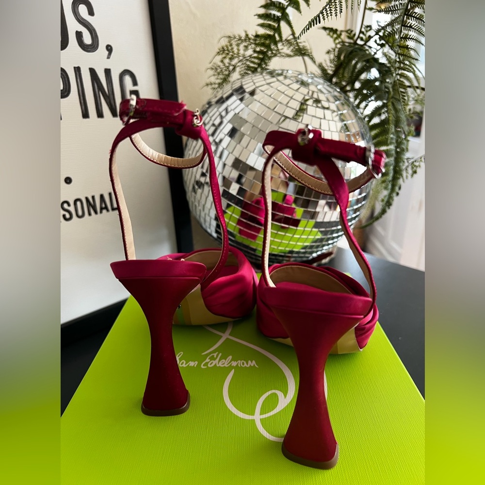 Sam Edelman Raspberry Satin Heels - Picture 8 of 10